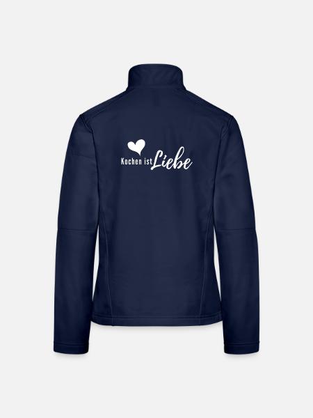 Kochen ist Liebe – Herzlogo - Frauen Softshelljacke - Navy - Hinten