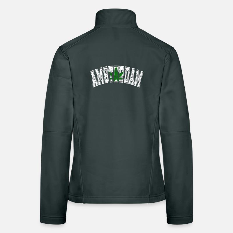 Amsterdam Design mit Cannabisblatt Frauen Softshelljacke