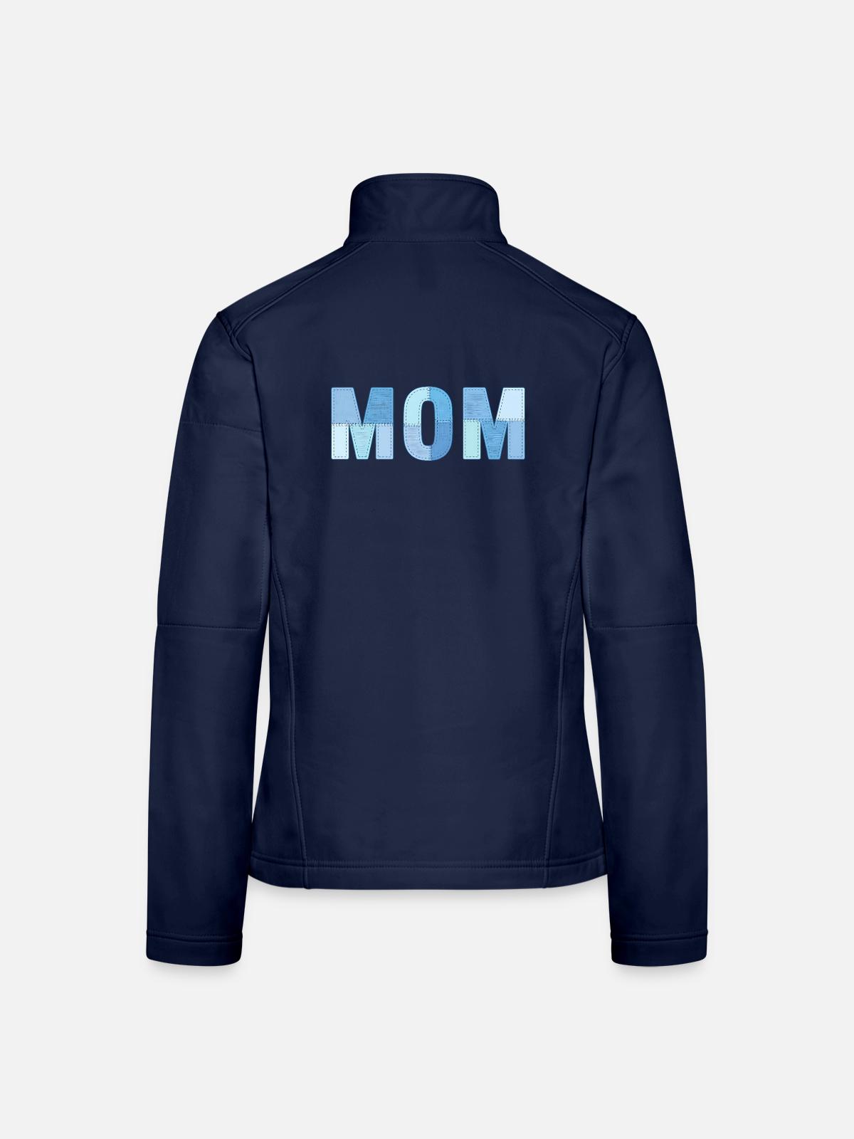 MOM Patchwork Denim Stil - Frauen Softshelljacke - Navy - Hinten