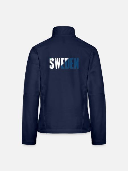 Schweden Fette Flagge Typografie - Frauen Softshelljacke - Navy