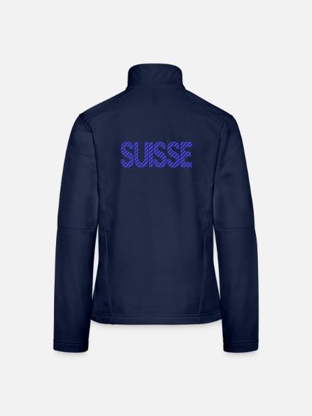 SCHWEIZ. LAND. GENF. SCHWEIZ. HUMOR. LAND - Frauen Softshelljacke - Navy - Hinten