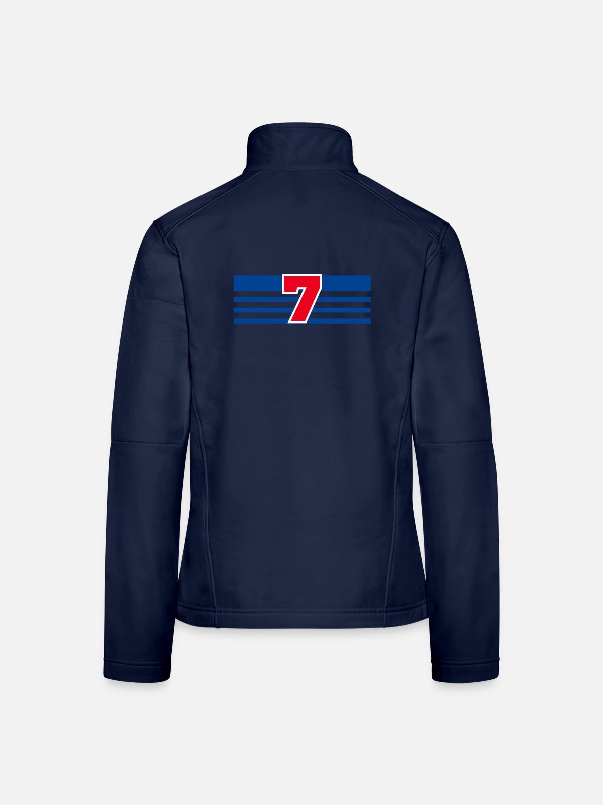 Nummer 7 Frankreich - Frauen Softshelljacke - Navy - Hinten