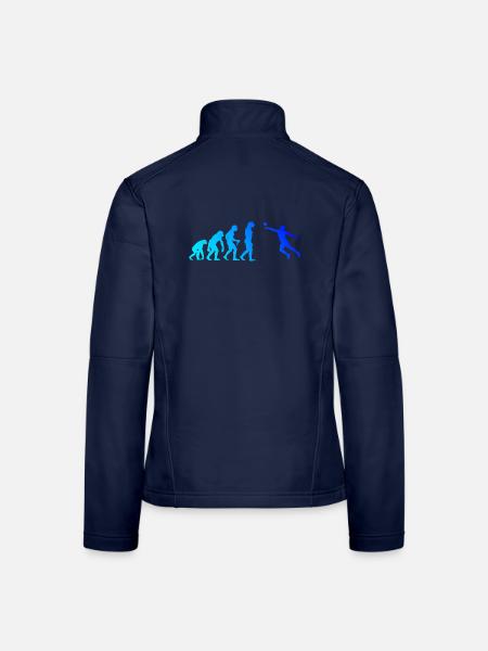Geschenkidee für den Faustballspieler mit Fistball - Frauen Softshelljacke - Navy - Hinten