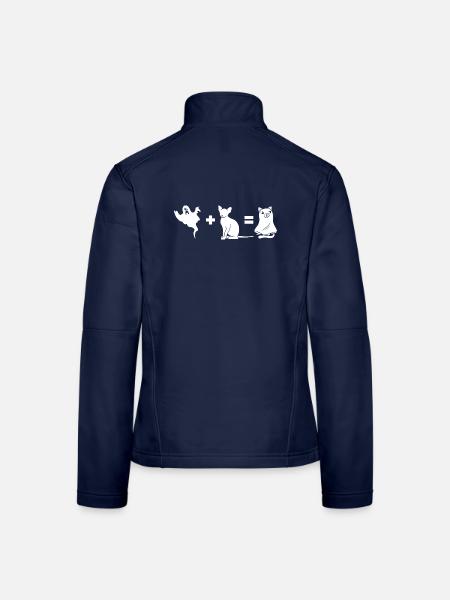 Funny Halloween Dog Ghost Halloween Dog - Frauen Softshelljacke - Navy - Hinten