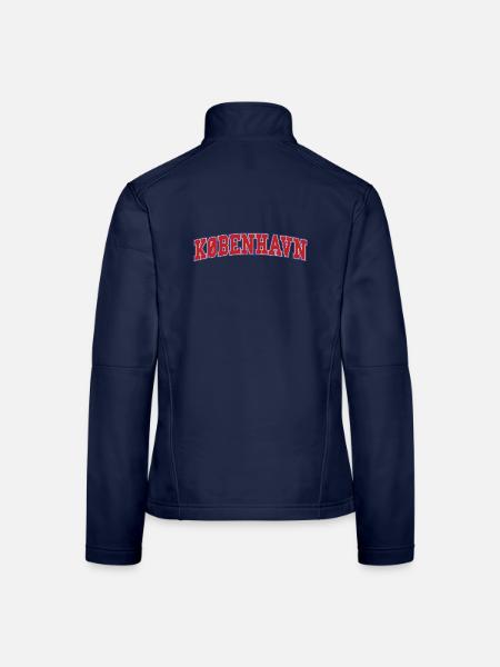 København Blockschrift Rot Blau - Frauen Softshelljacke - Navy - Hinten