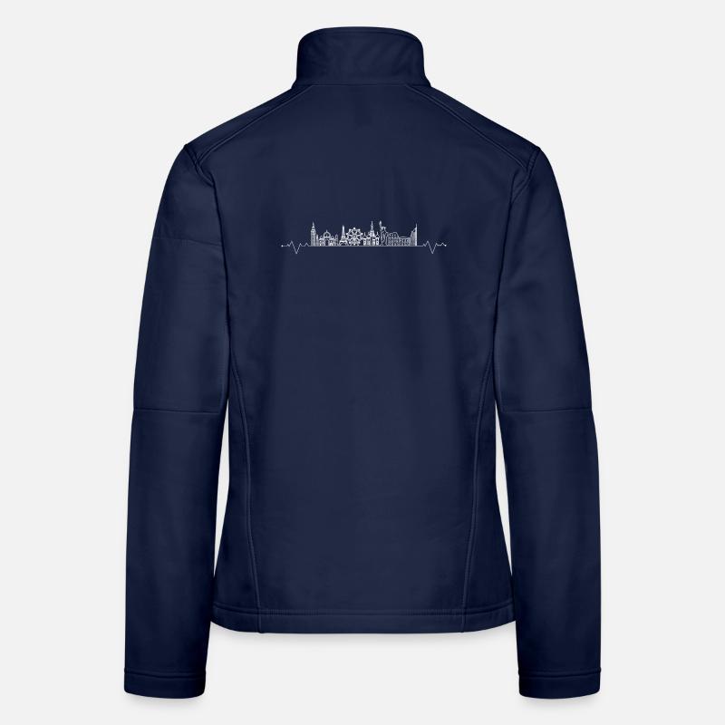 Points de repère de battement de cœur Veste en tissu softshell Femme