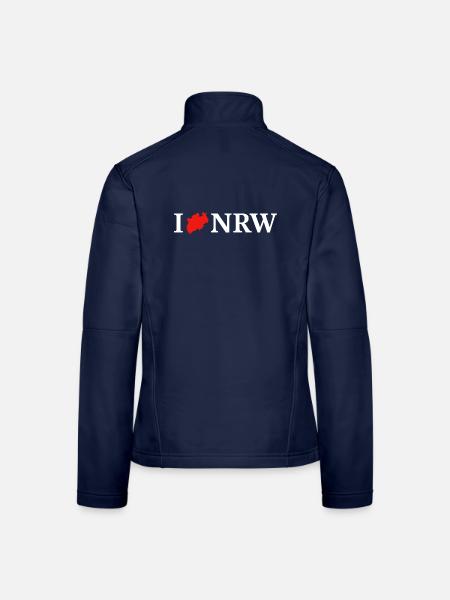 I love NRW Nordrhein-Westfalen - Frauen Softshelljacke - Navy - Hinten