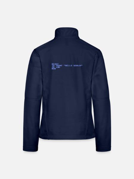 Retro Pixel Hello World - Frauen Softshelljacke - Navy - Hinten