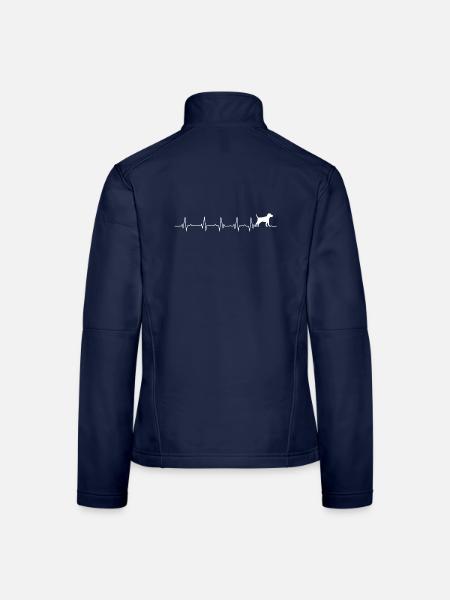 Silhouette du battement de cœur du chiot - Veste en tissu softshell Femme - bleu marine - Dos