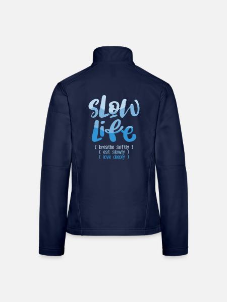 Langsames Leben 2 - Frauen Softshelljacke - Navy - Hinten