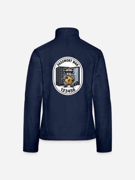 Cybersecurity Waschbär Shir - Frauen Softshelljacke - Navy - Hinten