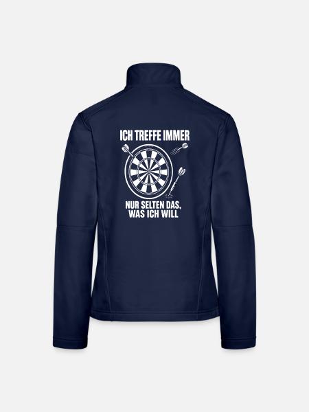 Ich treffe immer nur selten das was ich will Darts - Frauen Softshelljacke - Navy - Hinten