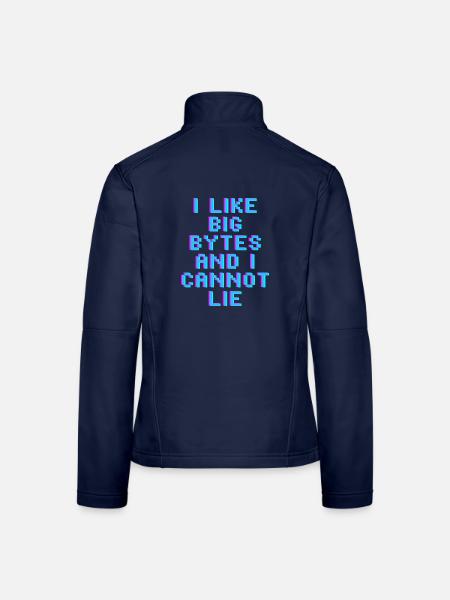 Ich mag große Bytes - Frauen Softshelljacke - Navy - Hinten
