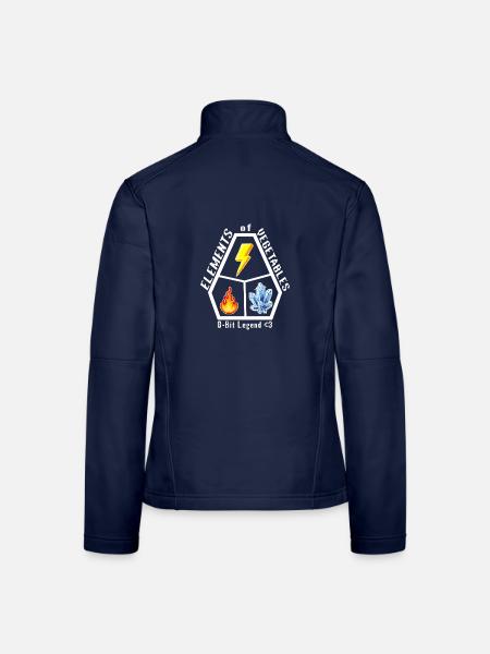 8-Bit Legende Elemente Feuer, Eis, Blitz - Frauen Softshelljacke - Navy - Hinten