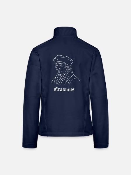 Porträt von Desiderius Erasmus - Frauen Softshelljacke - Navy