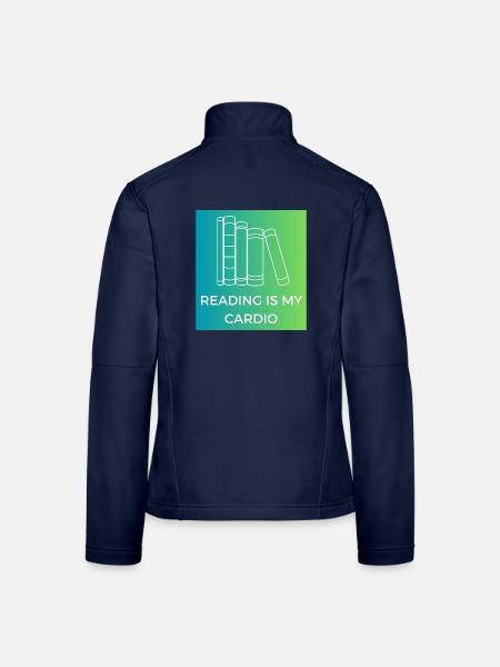 Lesen ist mein Cardio - Frauen Softshelljacke - Navy - Hinten