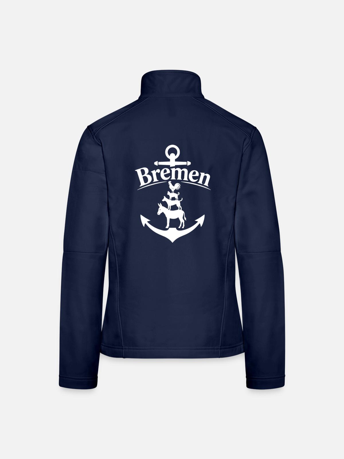 Bremen - Frauen Softshelljacke - Navy - Hinten