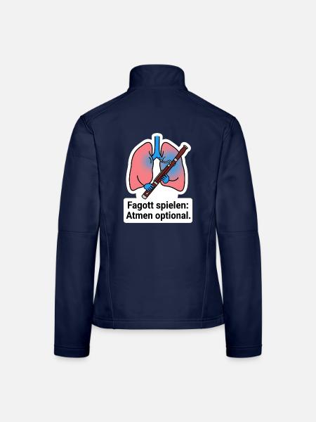 Fagott Geschenk Lustiger Spruch Orchester Shirt - Frauen Softshelljacke - Navy - Hinten