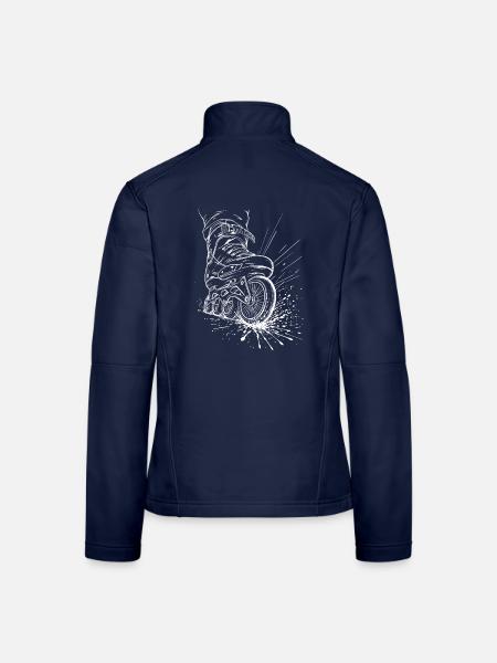 Inline Skating - Frauen Softshelljacke - Navy - Hinten