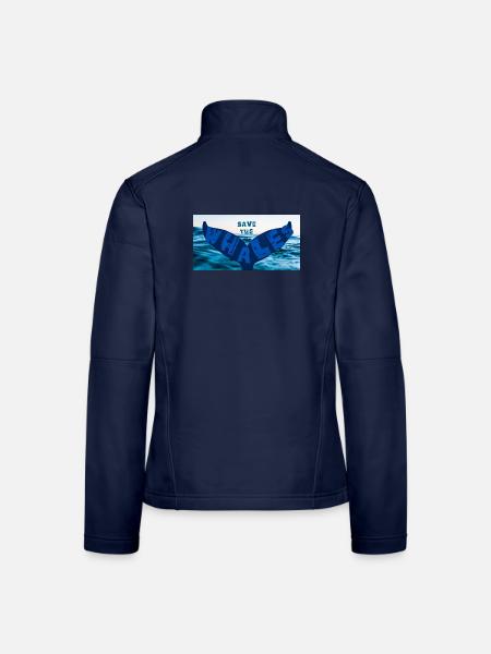 Save the whales - Frauen Softshelljacke - Navy - Hinten