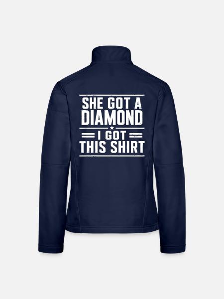 Diamant-Hochzeitshumor und lustige Hochzeit - Frauen Softshelljacke - Navy