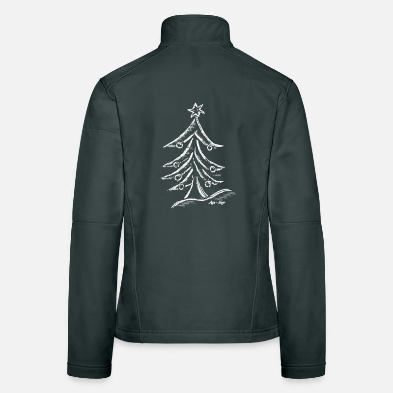 Weihnachtsbaum Silhouette mit Stern Frauen Softshelljacke
