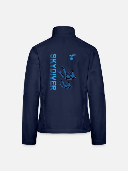 Fallschirmspringer Paragliding | Blauer Himmel Lebendige Farbe - Frauen Softshelljacke - Navy - Hinten