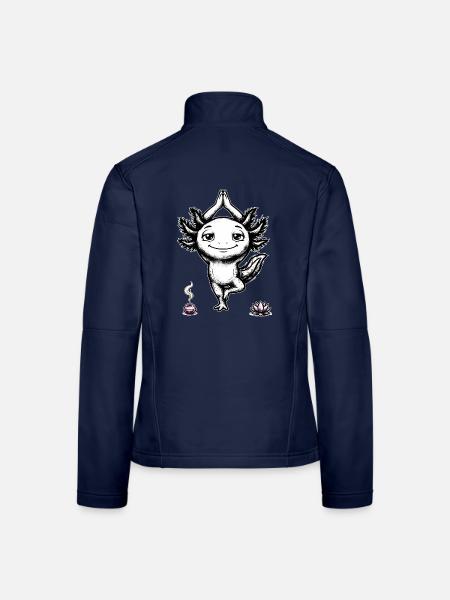 Yoga Axolotl Meditation – Namaste Cute Art - Frauen Softshelljacke - Navy