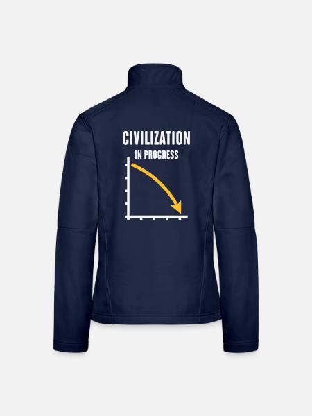 Civilization In Progress (Zivilisation POS Gold2C) - Frauen Softshelljacke - Navy - Hinten