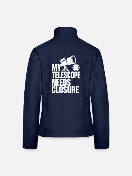Telescope Closure – Astronomie Humor - Frauen Softshelljacke - Navy - Hinten