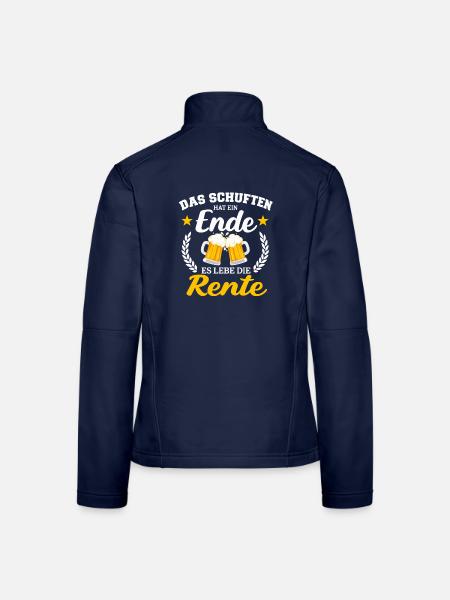 Rente Ruhestand - Frauen Softshelljacke - Navy - Hinten