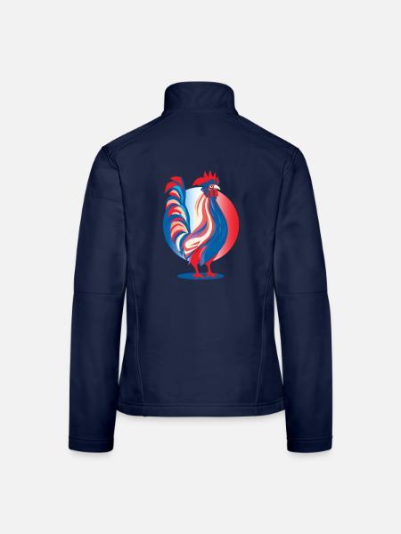 Coq Bleu Blanc Rotes Emblem von La France - Frauen Softshelljacke - Navy