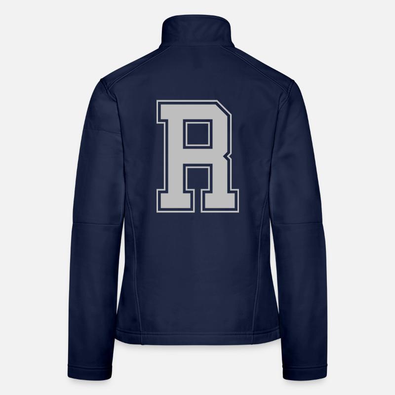 Monogramme Bleu Gris Maison du Collège Initiale R Veste en tissu softshell Femme