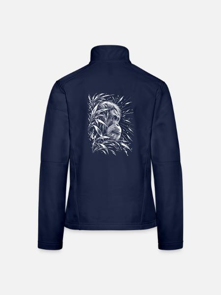Orang Utan - Frauen Softshelljacke - Navy - Hinten