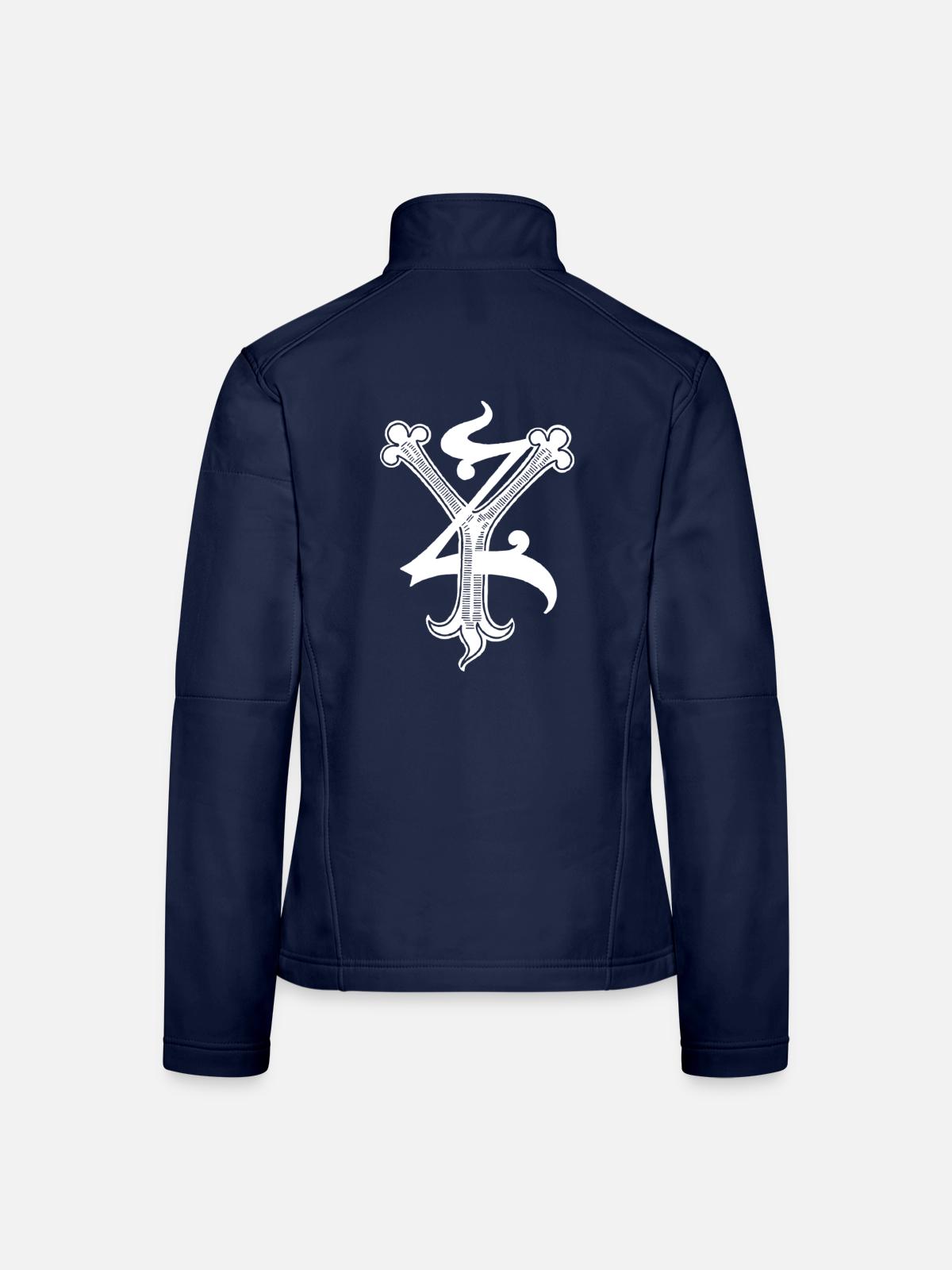 Buchstaben YZ Rapp art - Frauen Softshelljacke - Navy - Hinten