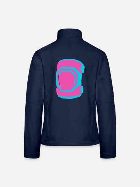 Knieschoner Rollschuhfahren Roller Derby Skaten - Frauen Softshelljacke - Navy - Hinten