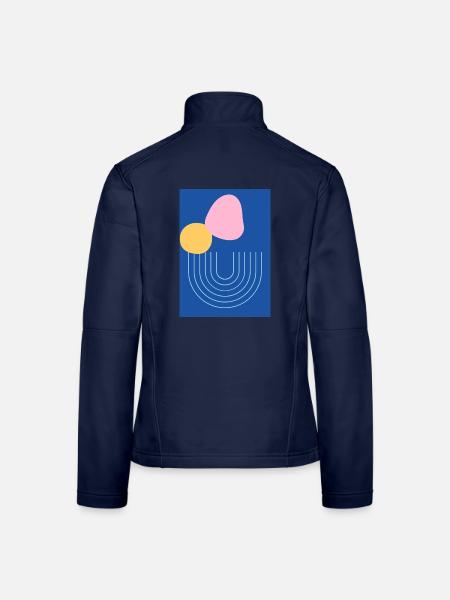 abstrakt - Frauen Softshelljacke - Navy