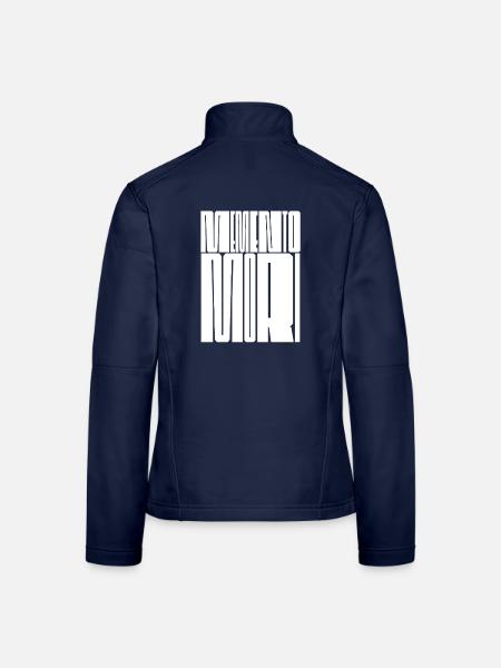 memento mori Typografie - Frauen Softshelljacke - Navy - Hinten