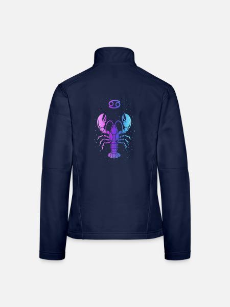 Kristallkrebs mit Sternmotiv - Frauen Softshelljacke - Navy - Hinten