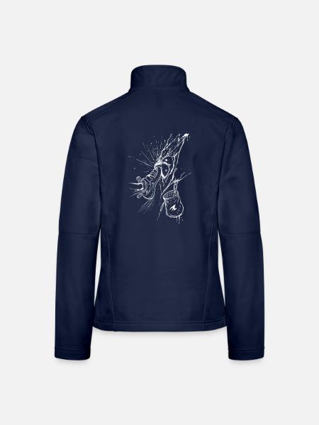 Bouldern - Frauen Softshelljacke - Navy - Hinten