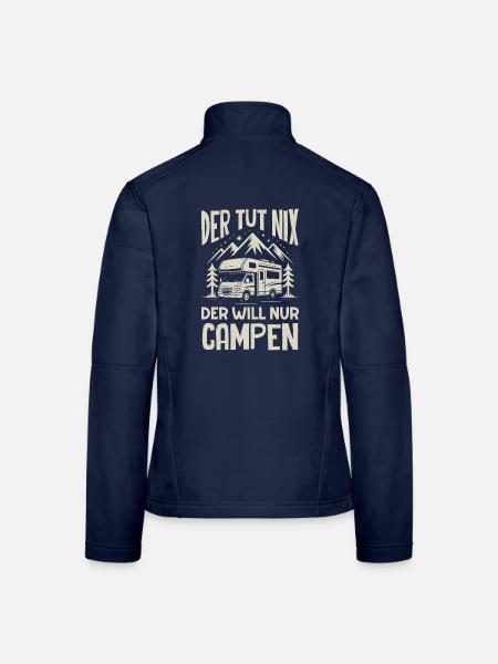 Camping Wohnmobil Camper Spruch Geschenk - Frauen Softshelljacke - Navy - Hinten
