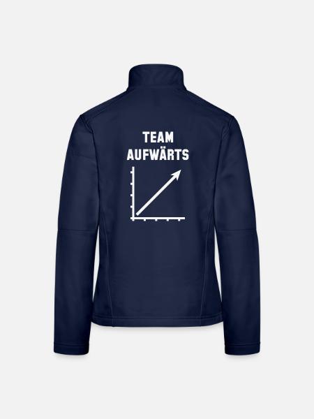 Team Aufwärts (Erfolg / Fortschritt / White) - Frauen Softshelljacke - Navy - Hinten