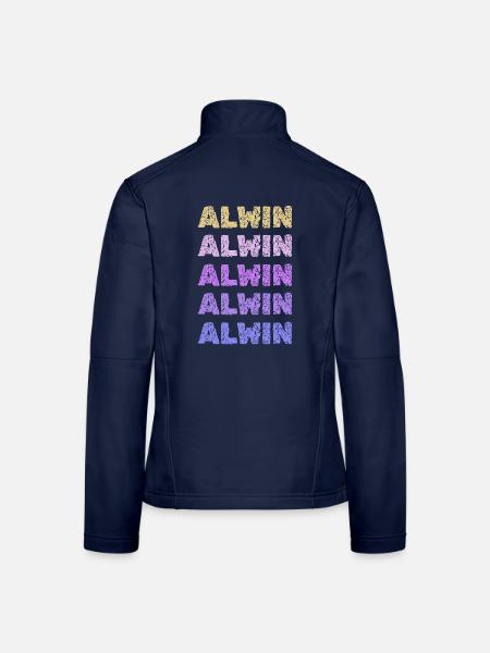 Name Alwin - Frauen Softshelljacke - Navy - Hinten