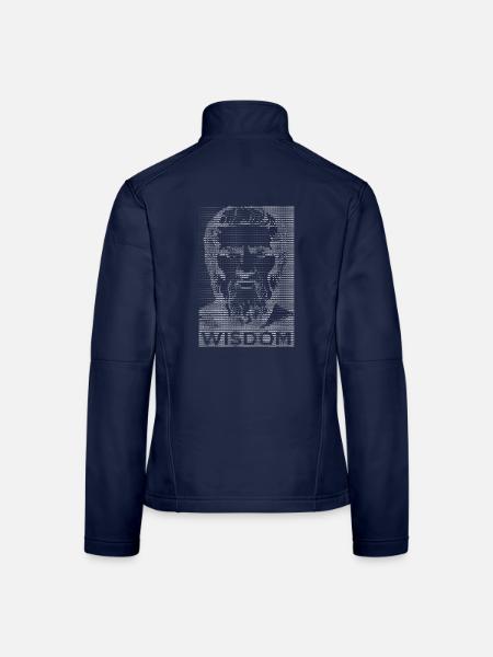 Aristoteles ASCII-Porträt - Frauen Softshelljacke - Navy - Hinten
