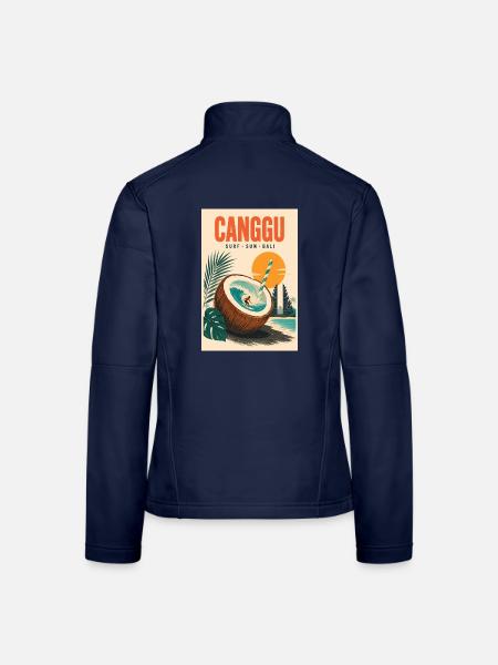 Entdecken Sie Canggu in Indonesien und im tropischen Bali - Frauen Softshelljacke - Navy - Hinten