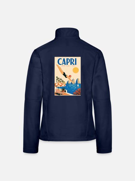 Capri in Italien entdecken – Mittelmeerinsel - Frauen Softshelljacke - Navy - Hinten