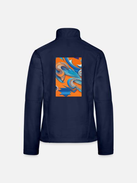 Abstrakte Kunst - Frauen Softshelljacke - Navy - Hinten