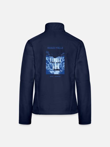 Iguazu Falls Blaues Wasserfalldesign - Frauen Softshelljacke - Navy