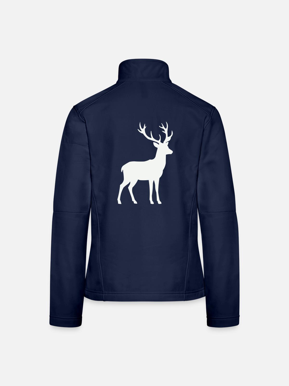 Hirsch Silhouette - Frauen Softshelljacke - Navy - Hinten