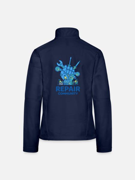 Repair Community Werkzeugkultur - Frauen Softshelljacke - Navy - Hinten
